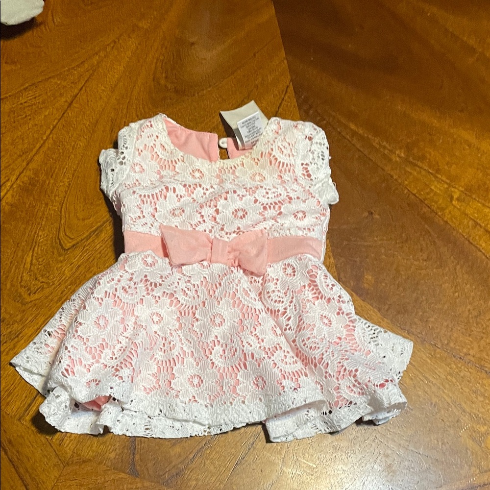 Pink and White Lace Baby Dress